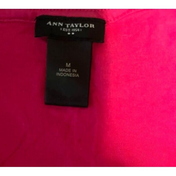 Ann Taylor Top M Sleeveless Hot Pink Ruffle Barbiecore Bohochic Romantic Casual - Picture 4 of 5
